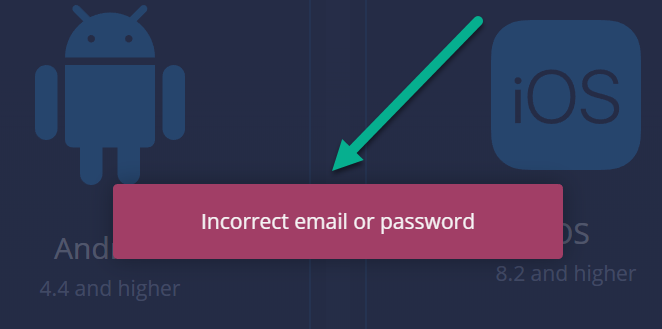 एक्सपर्टऑप्शन गलत ईमेल पासवर्ड