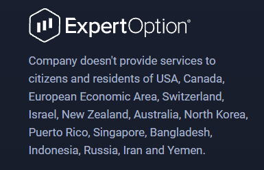 ExpertOption Países restritos para registro