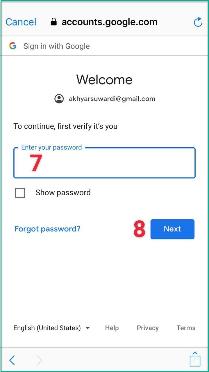 ExpertOption inserisci la password di Google